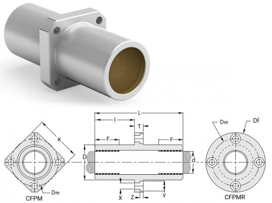Втулка ковзання CFPMC/30X123.3 PBC Linear - купити | Юнітех Украина
