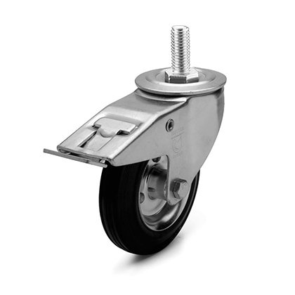 колесо тип CSF - поворотный кронштейн с шпилькой (осью) + тормоз
