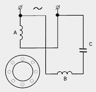 схема подключения однофазного электродвигателя