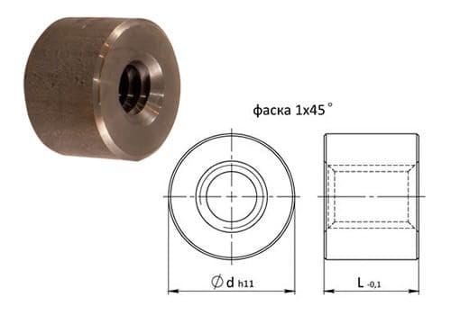 гайка цилиндрическая HDA нержавеющая